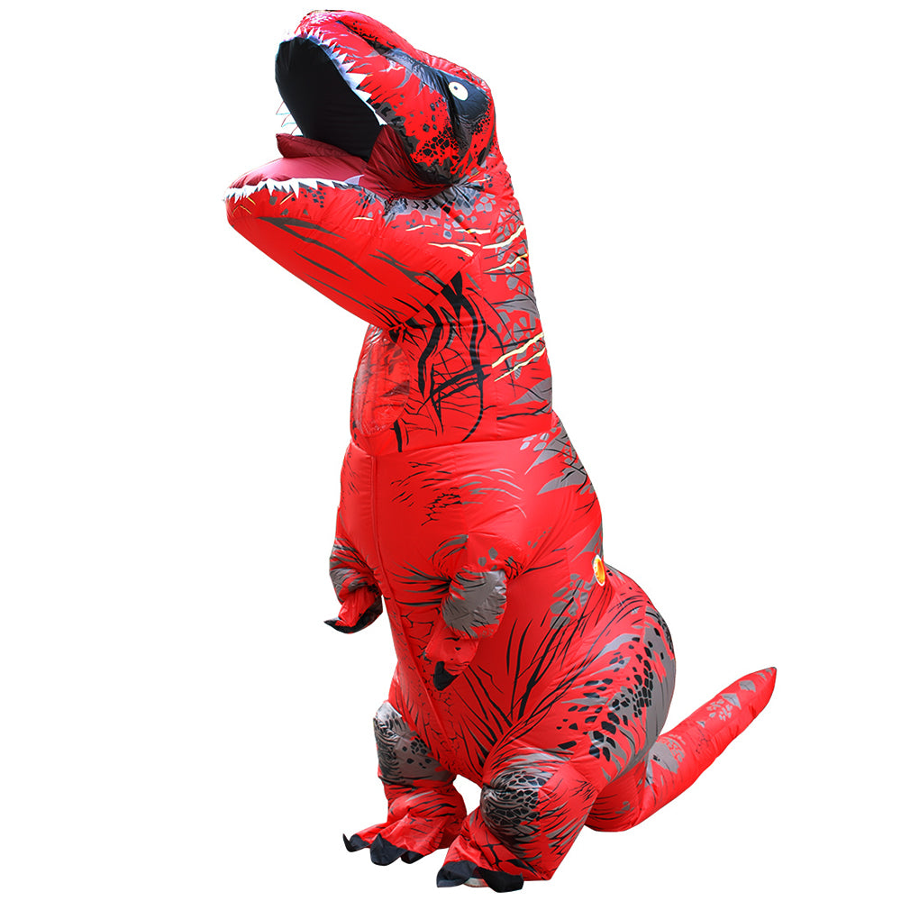 dinozauro kostiumas raudona spalva